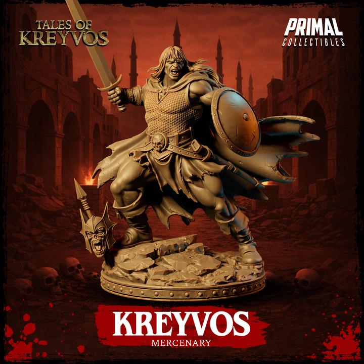 Mercenary Barbarian - Tales of Kreyvos - Unpainted Miniature