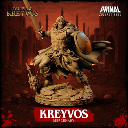 Mercenary Barbarian - Tales of Kreyvos - Unpainted Miniature