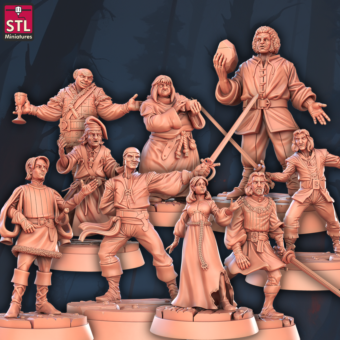 Classic Princess Set - 32mm Scale - Unpainted Miniature