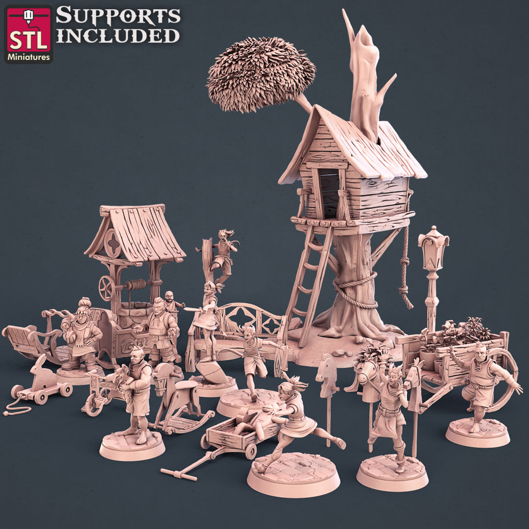 Orphanage Set - Townsfolk NPCs - Unpainted Miniatures