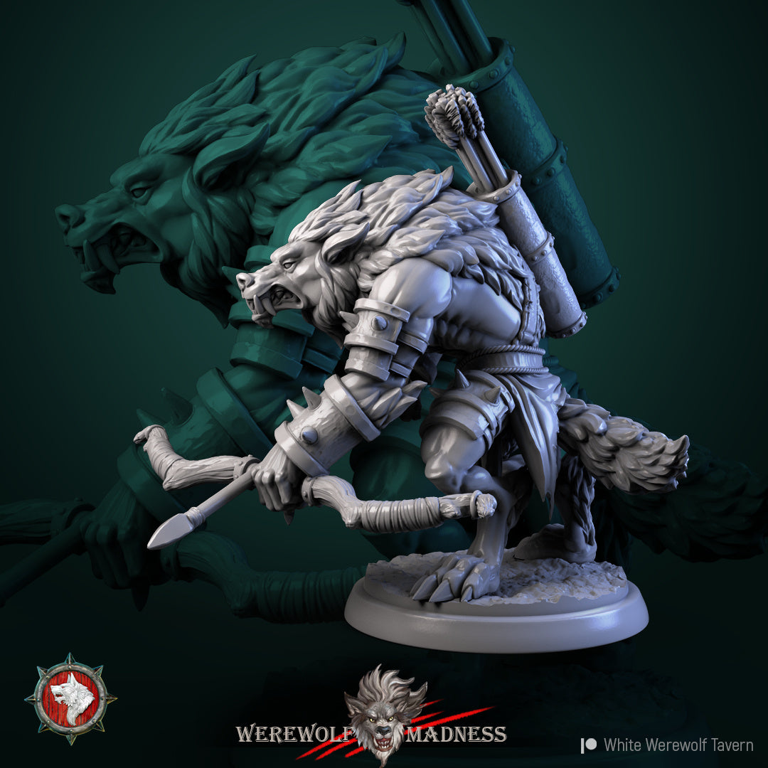 Male Werewolf Warriors - 6 Poses - Unpainted Miniatures