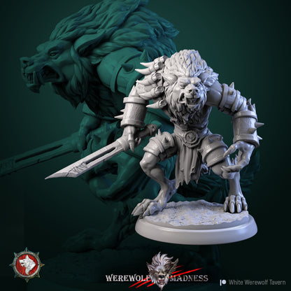 Male Werewolf Warriors - 6 Poses - Unpainted Miniatures