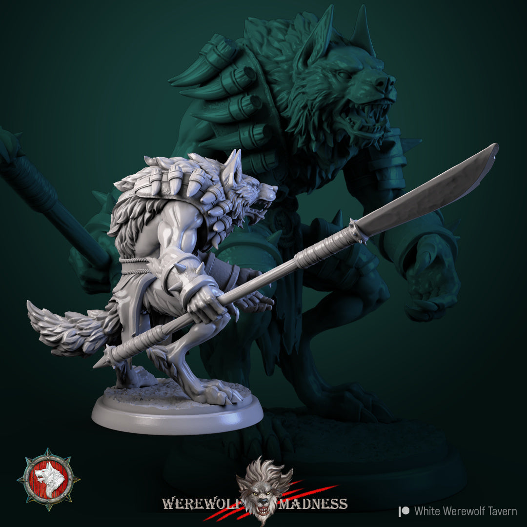 Male Werewolf Warriors - 6 Poses - Unpainted Miniatures