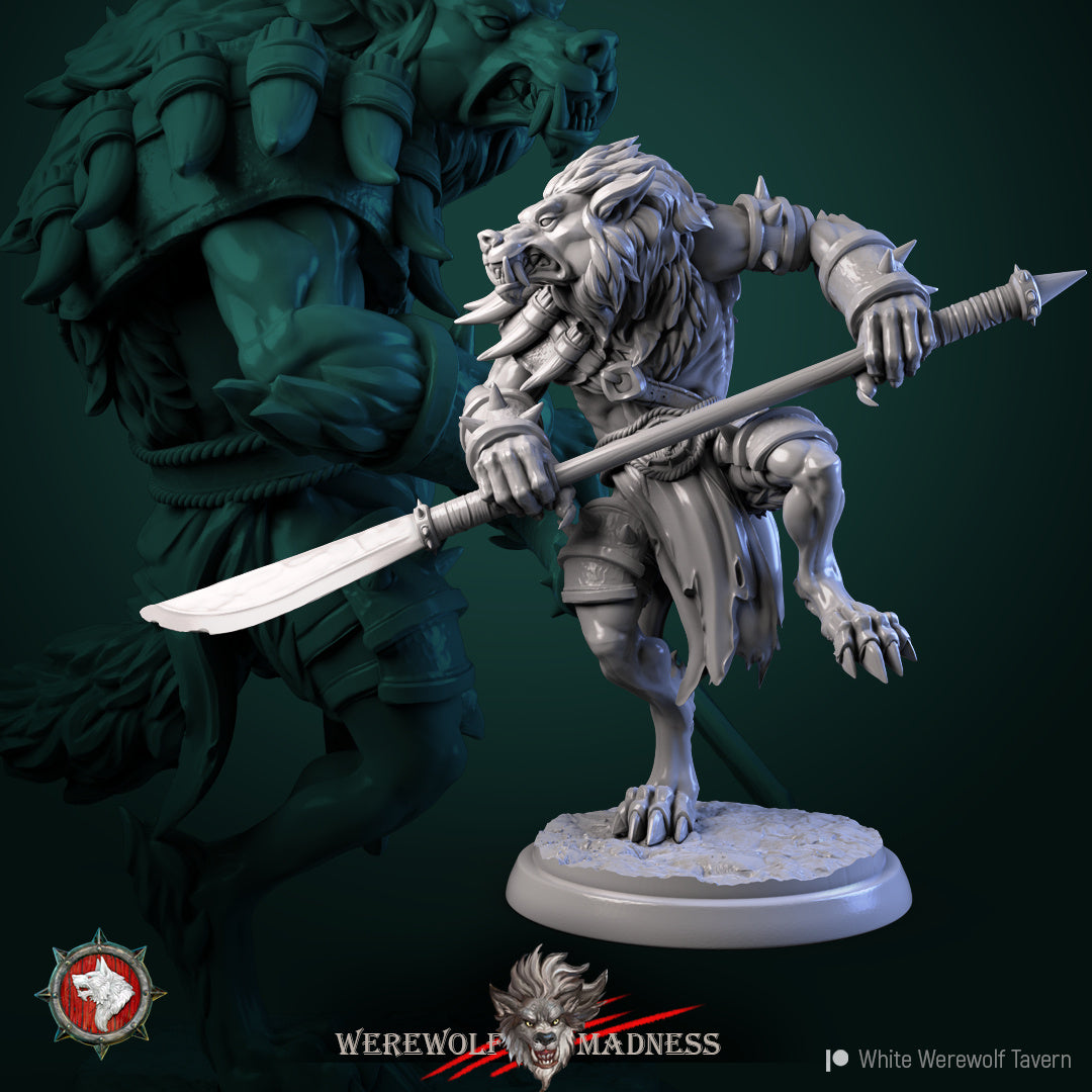 Male Werewolf Warriors - 6 Poses - Unpainted Miniatures