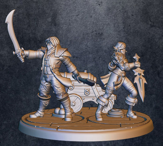 Pirate Thief Duo - 3D Printed Miniature