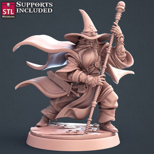 Human Wizard - Unpainted Miniature