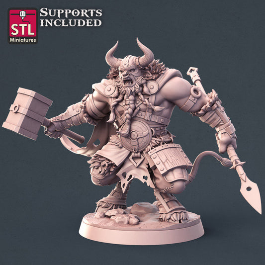 Minotaur Barbarian - Unpainted Miniature