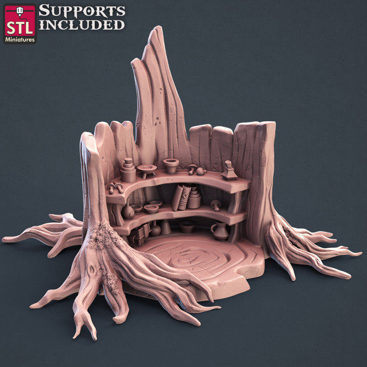 Tree Stump Shelf - Unpainted Miniature