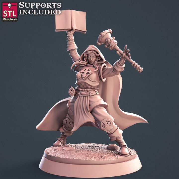 Female Cleric - Unpainted Miniature