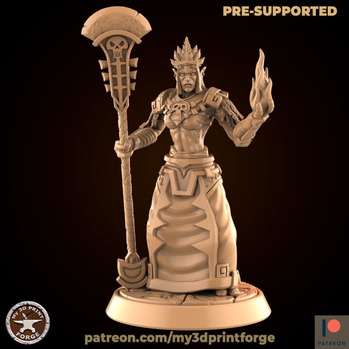 Female Troll Priest - Unpainted Miniature