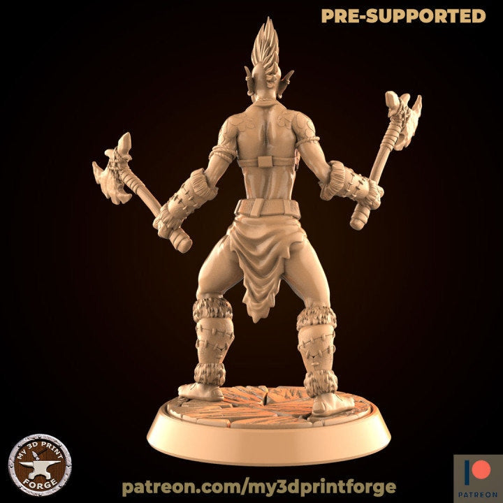 Female Troll Fighter - Unpainted Miniature