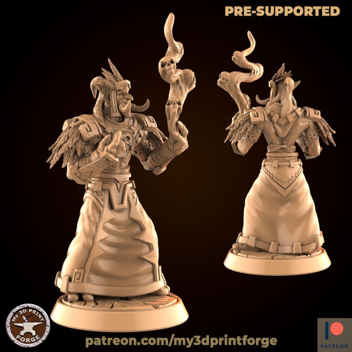 Male Troll Priest - Unpainted Miniature
