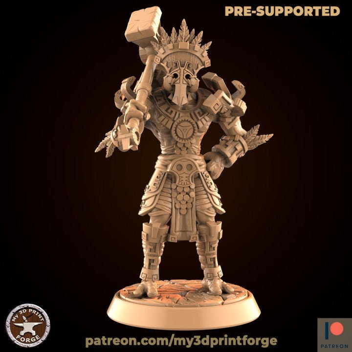 Male Troll Paladin - Unpainted Miniature