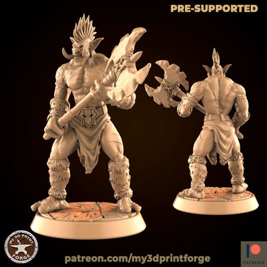 Male Troll Barbarian - Unpainted Miniature