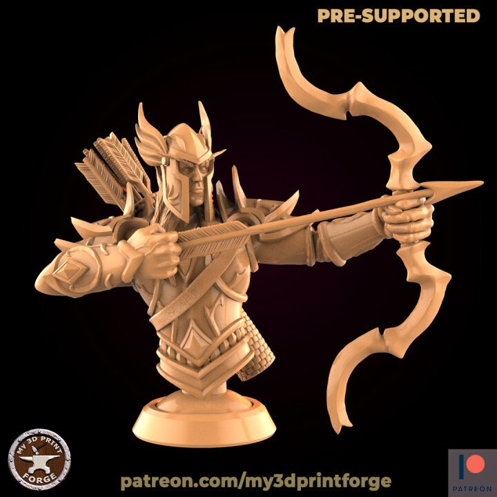 Elven Archer Bust - Unpainted Miniature