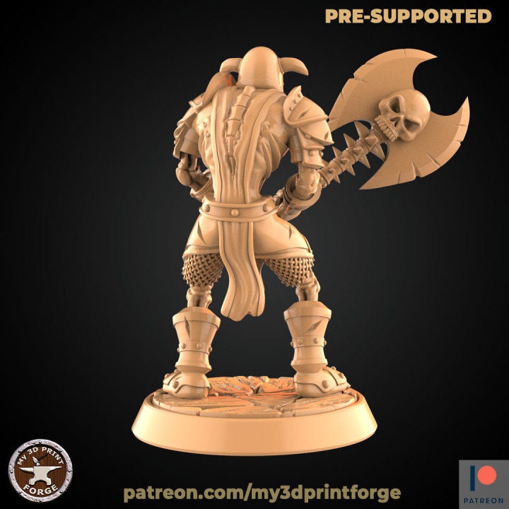 Undead Warrior with Axe - Unpainted Miniature