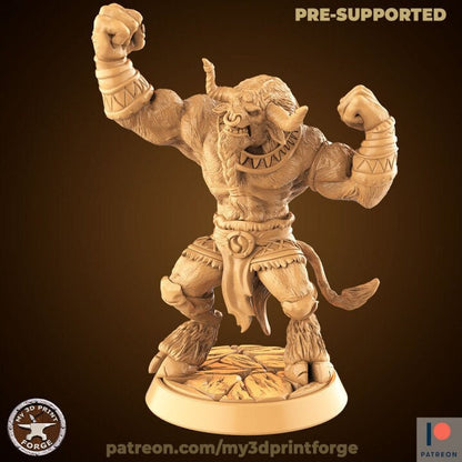 Flexing Minotaur - Unpainted Miniature