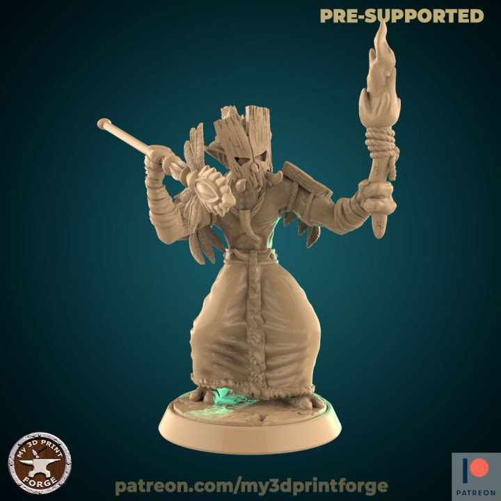 Troll Shaman with Torch - Unpainted Miniature