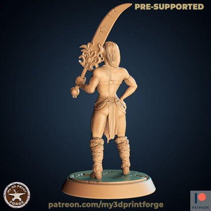 Female Barbarian - Unpainted Miniature