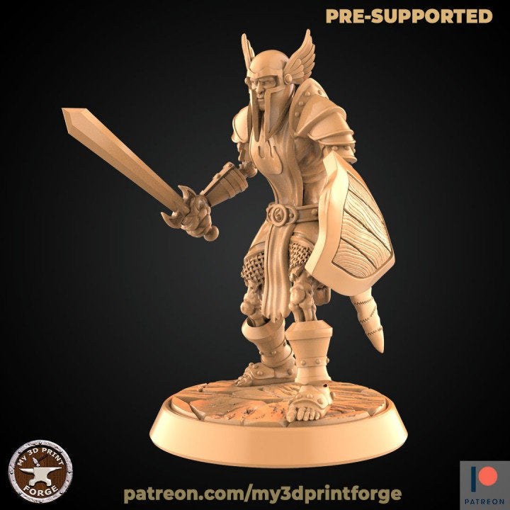 Undead Warrior with Sword and Shield - Unpainted Miniature