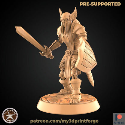 Undead Warrior with Sword and Shield - Unpainted Miniature