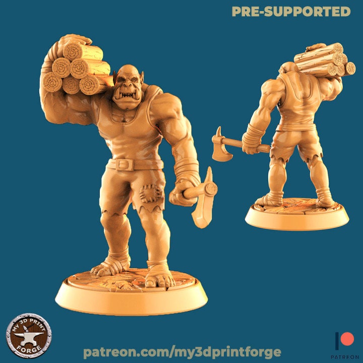 Orc Lumberjack - Unpainted Miniature