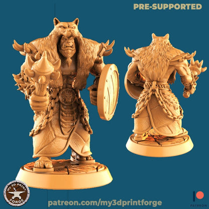 Orc Shaman with Shield - Unpainted Miniature