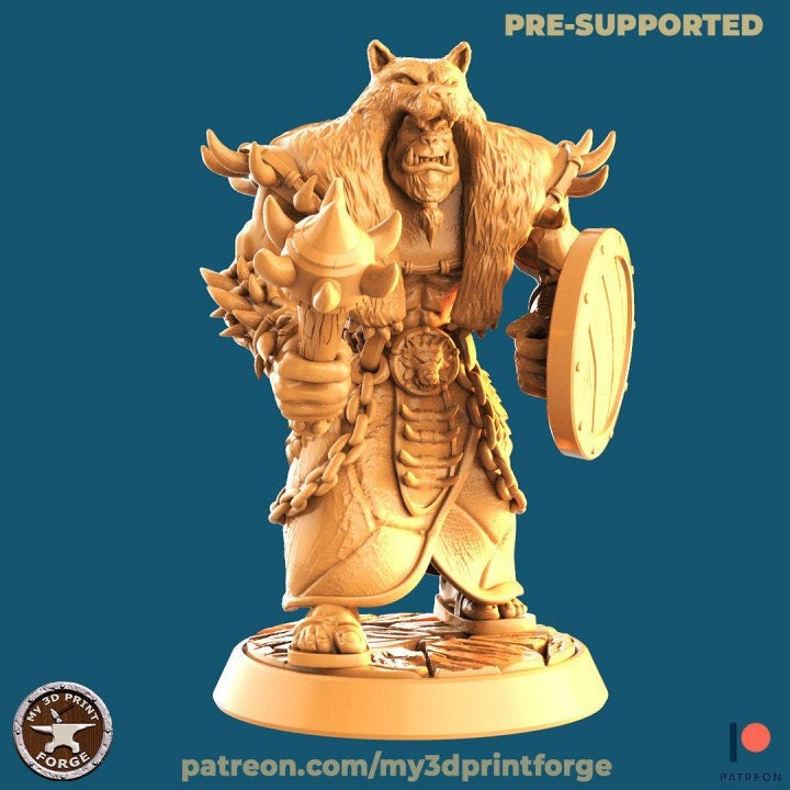 Orc Shaman with Shield - Unpainted Miniature