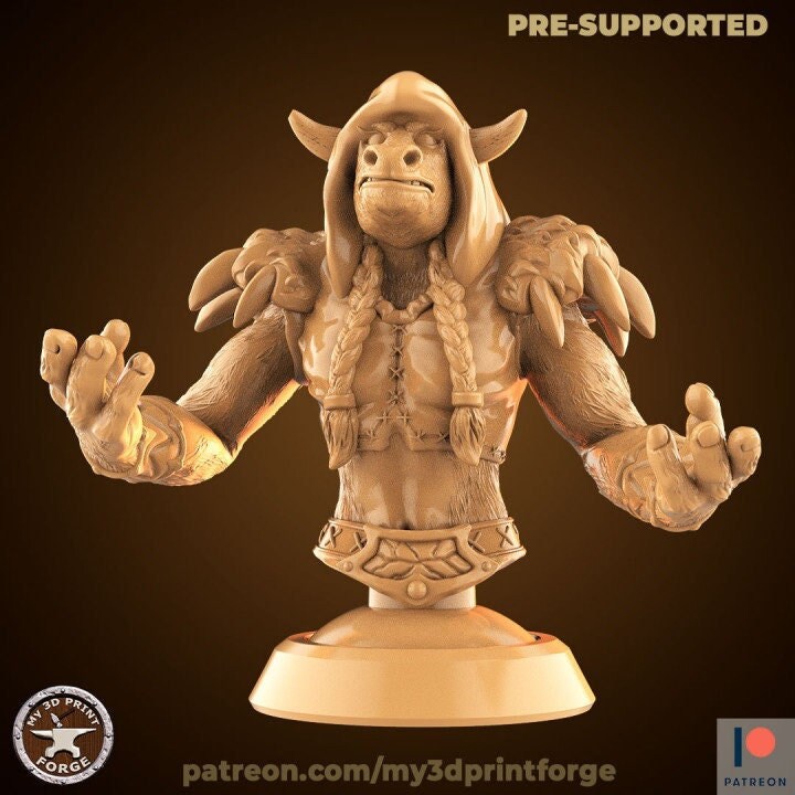 Female Minotaur Bust - Unpainted Miniature