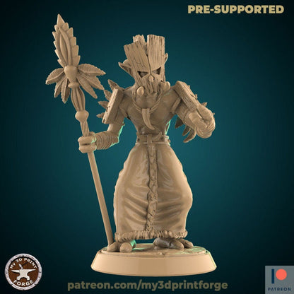 Troll Shaman with Staff - Unpainted Miniature