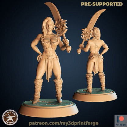 Female Barbarian - Unpainted Miniature