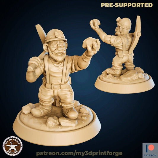 Gnome Miner  - Unpainted Miniature