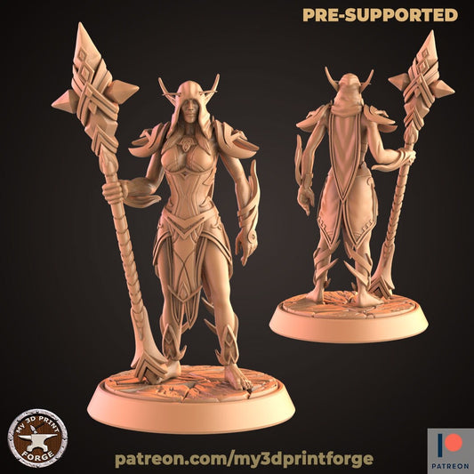 Elf Arcanist - Staff - Unpainted Miniature