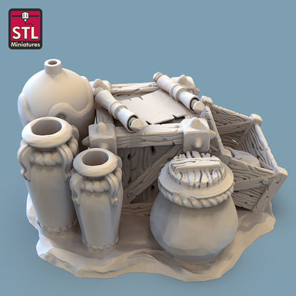 Storeroom Props - 6 Piece Set - Unpainted Miniature
