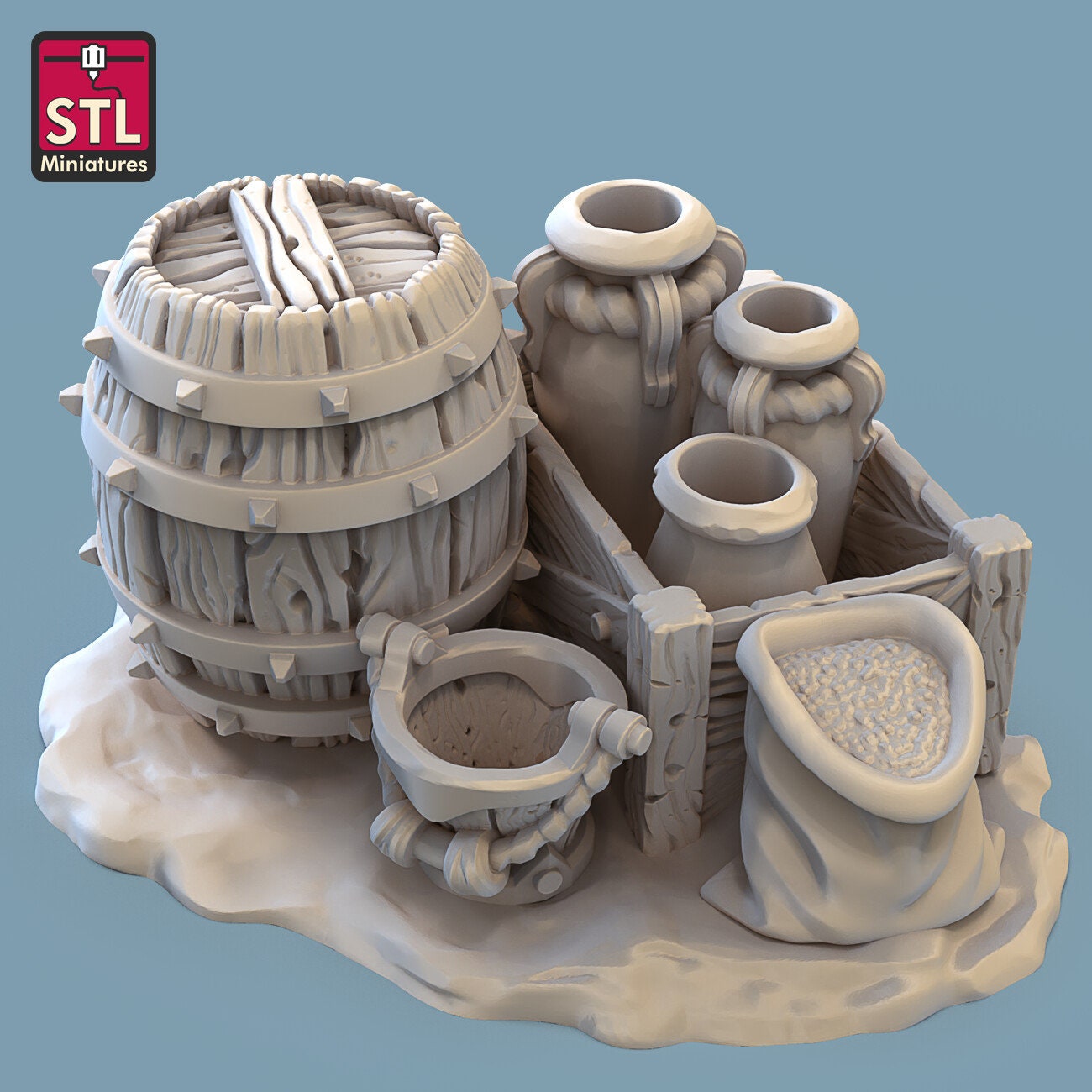 Storeroom Props - 6 Piece Set - Unpainted Miniature