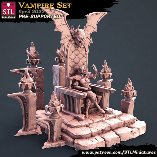 Vampire Queen with Throne - Unpainted Miniature