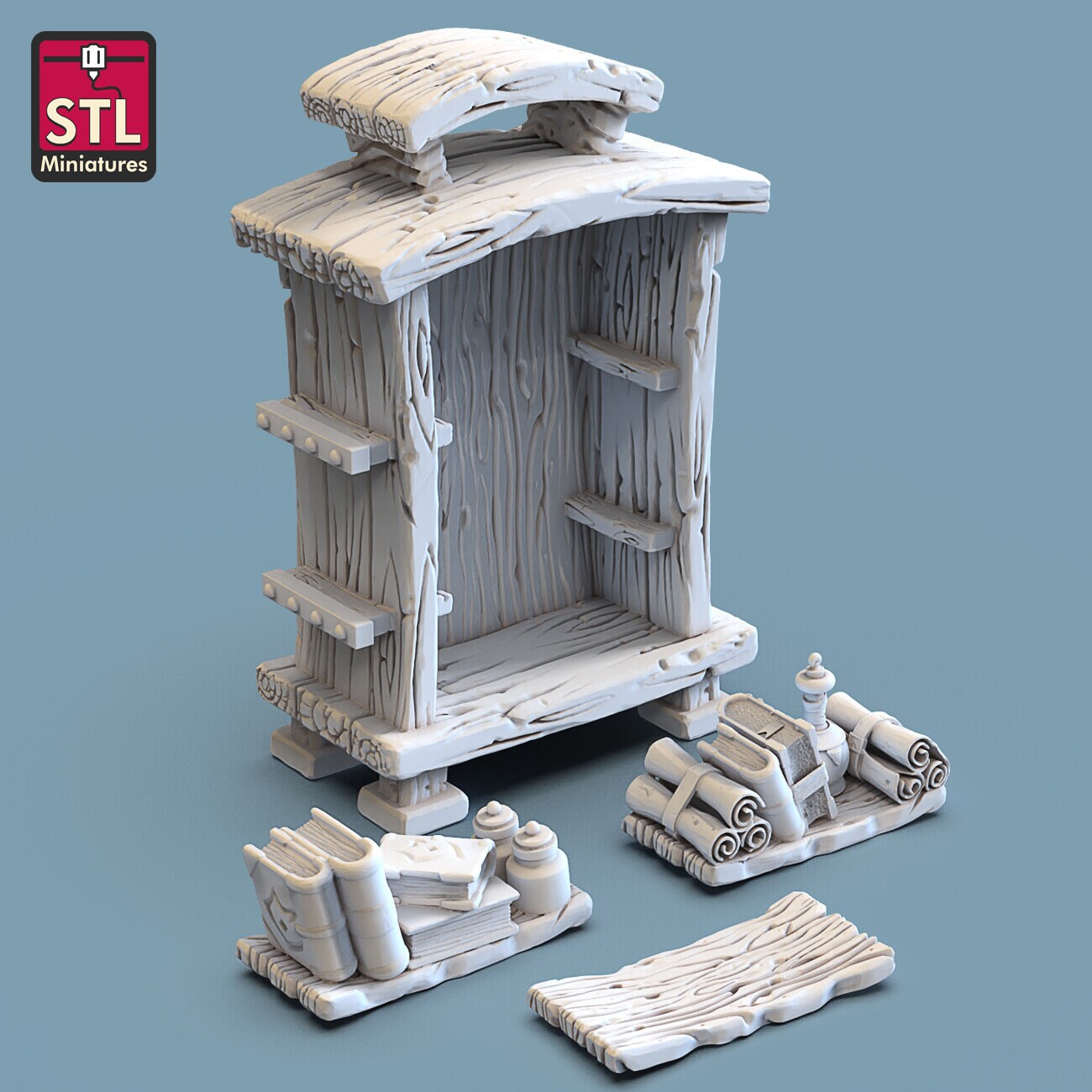 Library Shelf - Unpainted Miniature