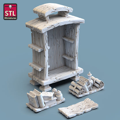 Library Shelf - Unpainted Miniature