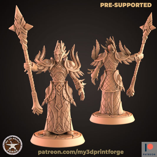 Elf Mage - Staff - Unpainted Miniature