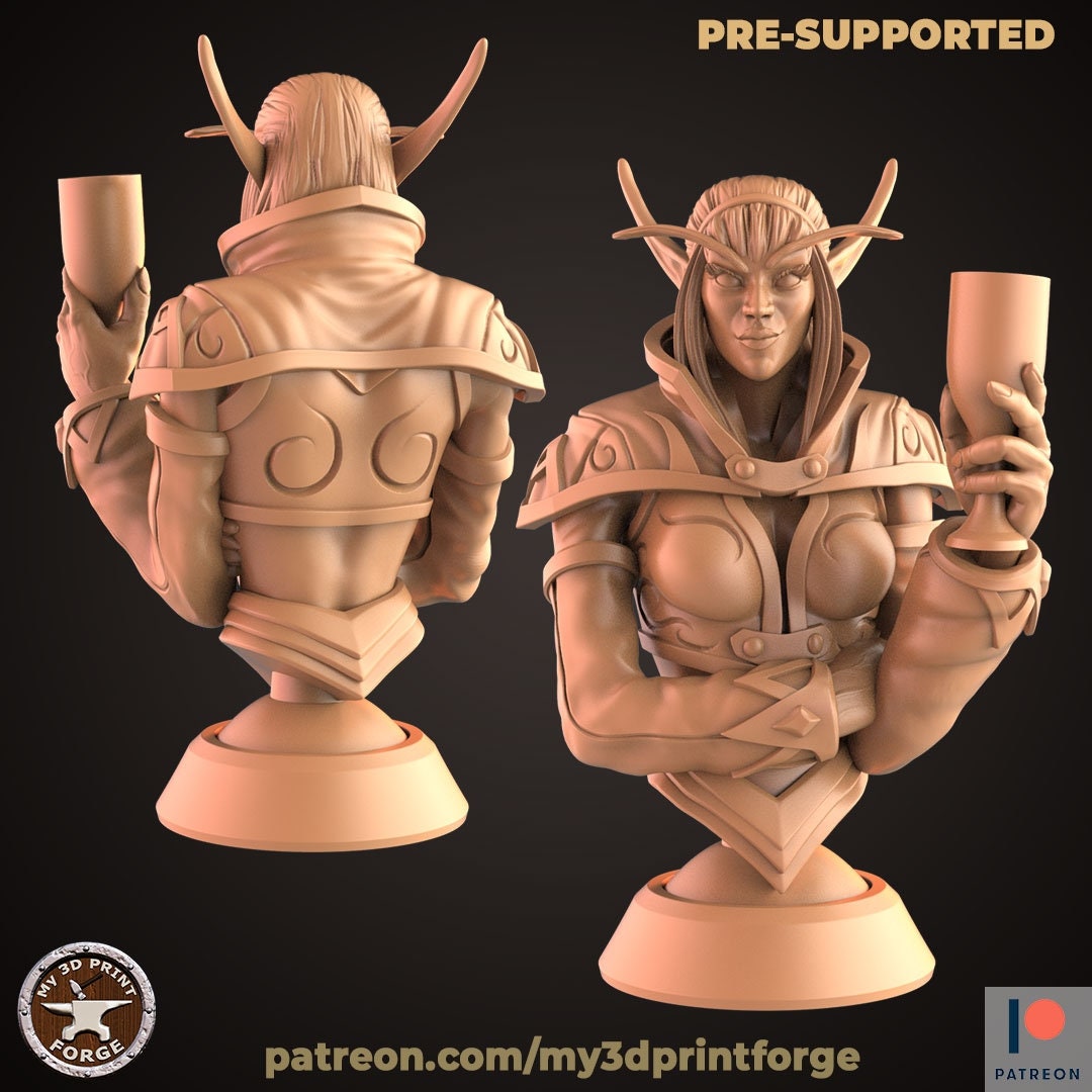 Elven Noble Bust - Unpainted Miniature