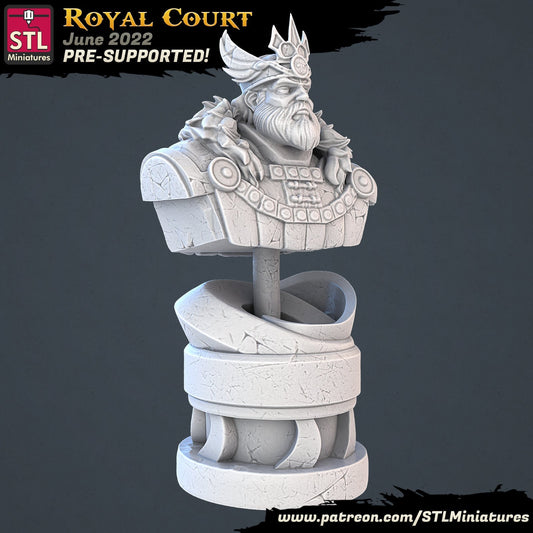 King's Bust Statue - Royal Court Set - Unpainted Miniature