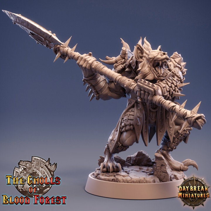 Gnoll Barbarian - Slasherim Howl - Unpainted Miniature