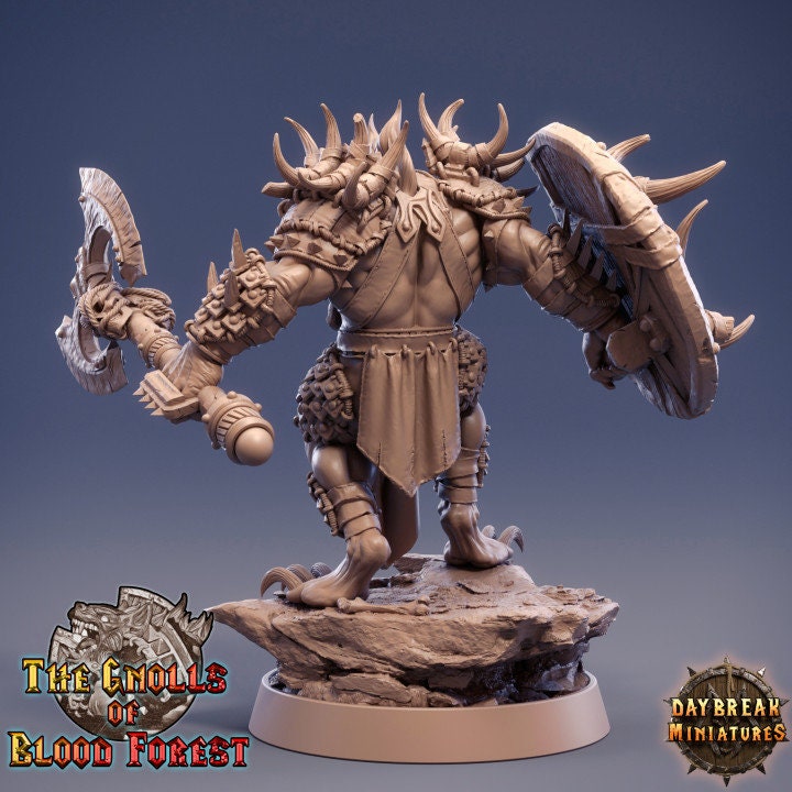 Gnoll with Axe and Shield - Festo Bonebreaker - Unpainted Miniature