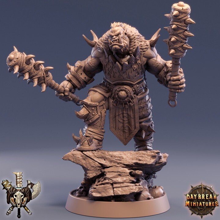 Shaaka Ram - Orc Barbarian - Unpainted Miniature