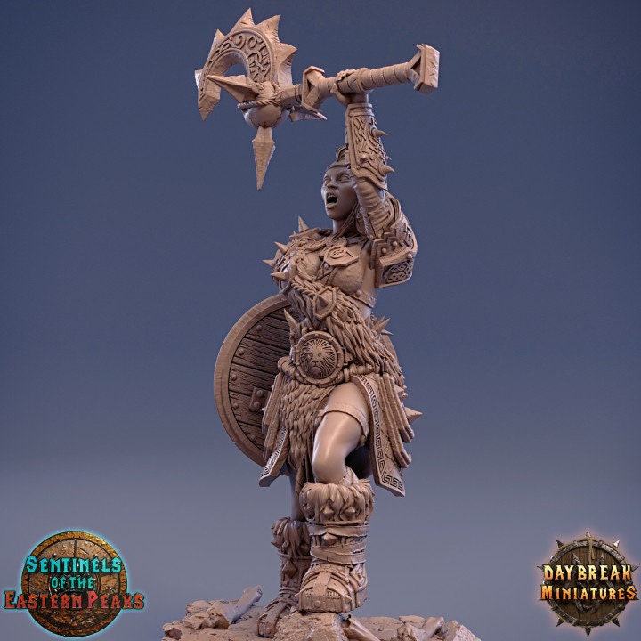 Shima Orcbane - Human Barbarian - Unpainted Miniature