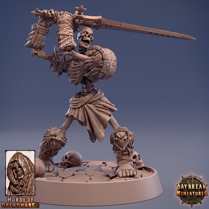 Bone Grunt of Outer Dreadmarsh - Skeletal Warrior - Unpainted Miniature