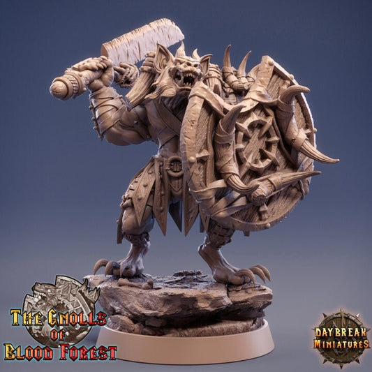 Gnoll Fighter with Sword and Shield - Unpainted Miniature