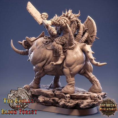 Gnoll Rider with Shield - Unpainted Miniature