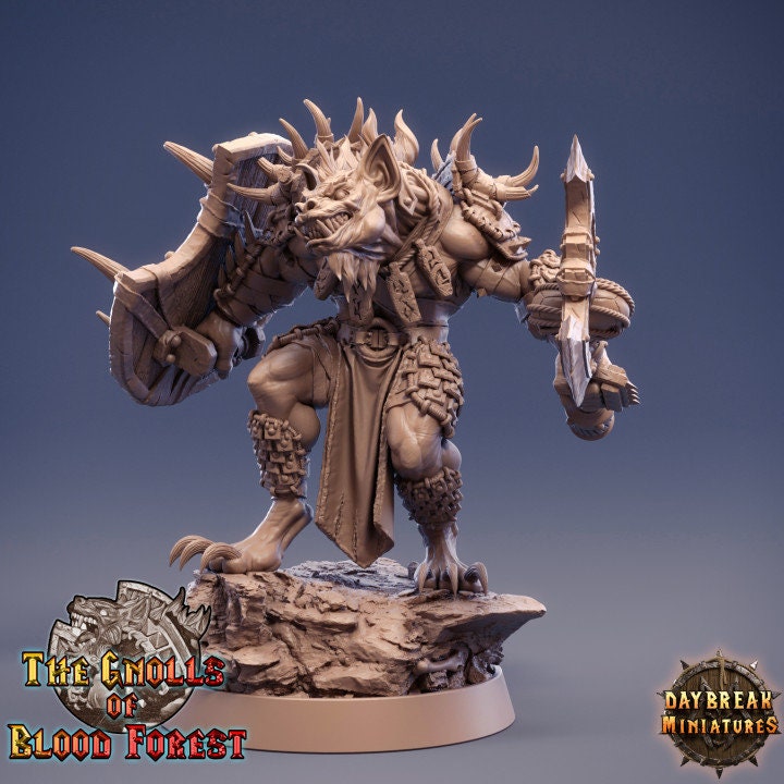 Gnoll with Axe and Shield - Festo Bonebreaker - Unpainted Miniature