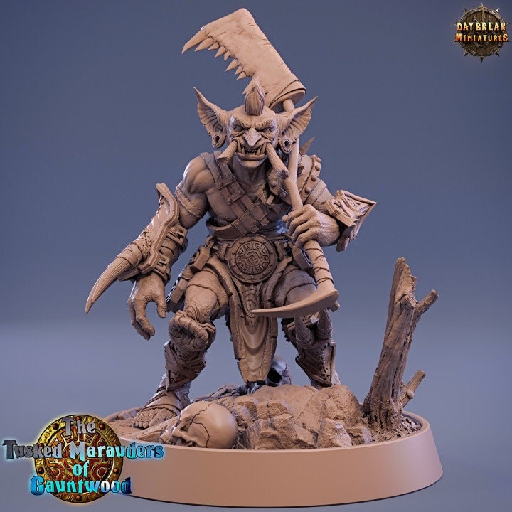 Ugnar Geesho - Goblin Barbarian with Greatsword